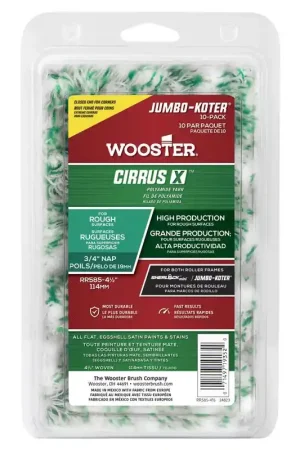 Next Day Delivery Wooster Cirrus X Yarn 4-1/2 in. W X 3/4 in. Jumbo Paint Roller Cover 10 pk