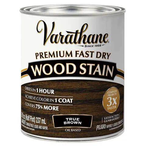 Order Now Varathane Premium True Brown Oil-Based Urethane Modified Alkyd Fast Dry Wood Stain 1/2 pt, Pack of 4