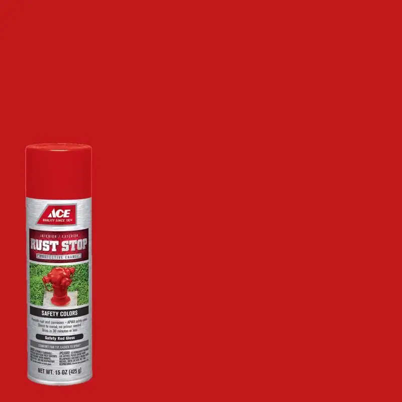 Secure Checkout Ace Rust Stop Gloss Safety Red Protective Enamel Spray Paint 15 oz, Pack of 6