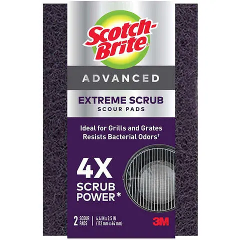 Grab Now Scotch-Brite Extreme Scrub Heavy Duty Scouring Pad For Grill 4.4 in. L 2 pk, Pack of 6