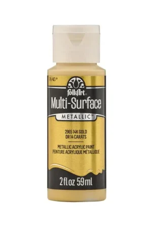 FolkArt Metallic 14K Gold Hobby Paint 2 oz, Pack of 3 Hot Picks