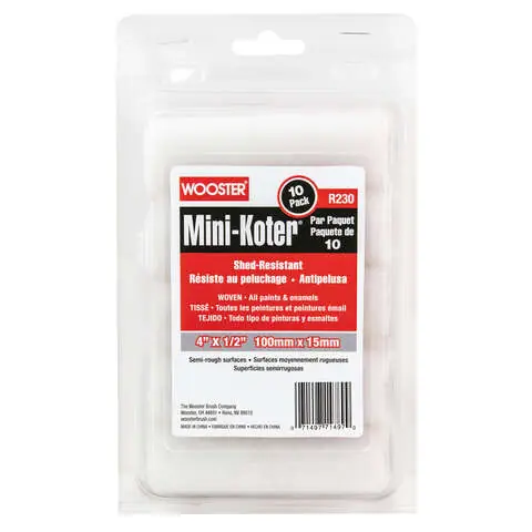 Wooster Mini-Koter Fabric 4 in. W X 1/2 in. Mini Paint Roller Cover 10 pk Fast Shipping