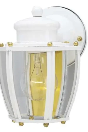 Discount Westinghouse Semi-Gloss Gold/White Switch Incandescent Wall Lantern