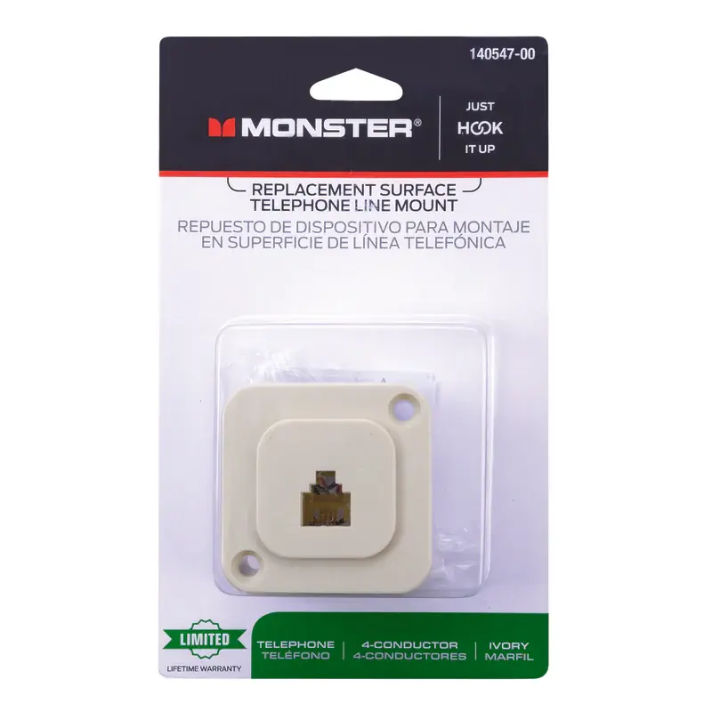 Crafted Monster Just Hook It Up 1-Jack Phone Jack Surface-Mount