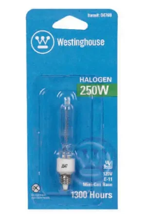 Get Yours Westinghouse 250 W T4 Halogen Bulb 4,250 lm White 1 pk