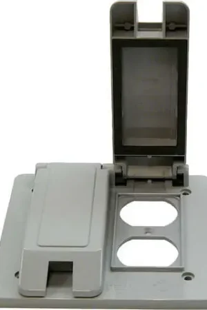 Cantex Rectangle PVC 2 gang 4-11/16 in. H X 4-7/8 in. W Duplex Outlet Cover Holiday Sale