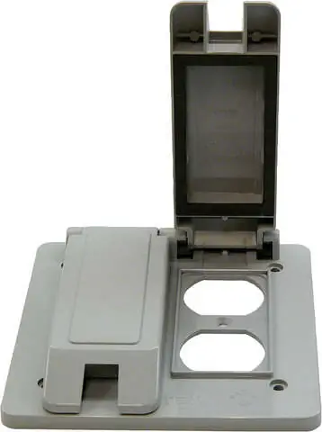 Cantex Rectangle PVC 2 gang 4-11/16 in. H X 4-7/8 in. W Duplex Outlet Cover Holiday Sale