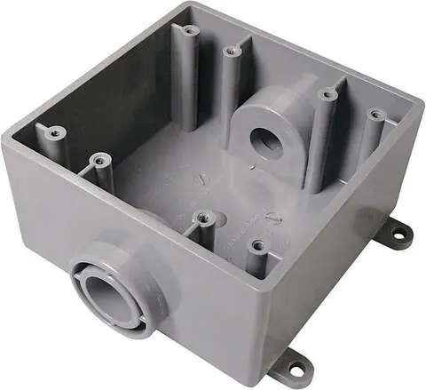 Cantex New Work 32 cu in Square PVC 2 gang Outlet Box Gray Bargain