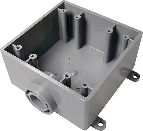 Brand New Cantex 32 cu in Square PVC 2 gang Outlet Box Gray
