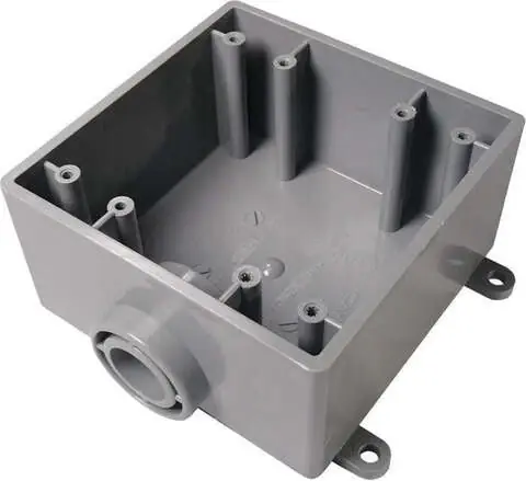 Shop Now Cantex New Work 32 cu in Square PVC 2 gang Outlet Box Gray