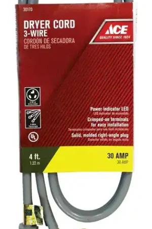 Ace 10/3 SRDT 4 ft. L Dryer Cord 3 Wire Popular