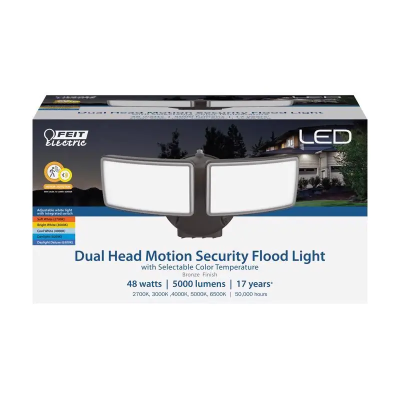 Feit Motion-Sensing Hardwired LED Bronze Security Light Buy Today