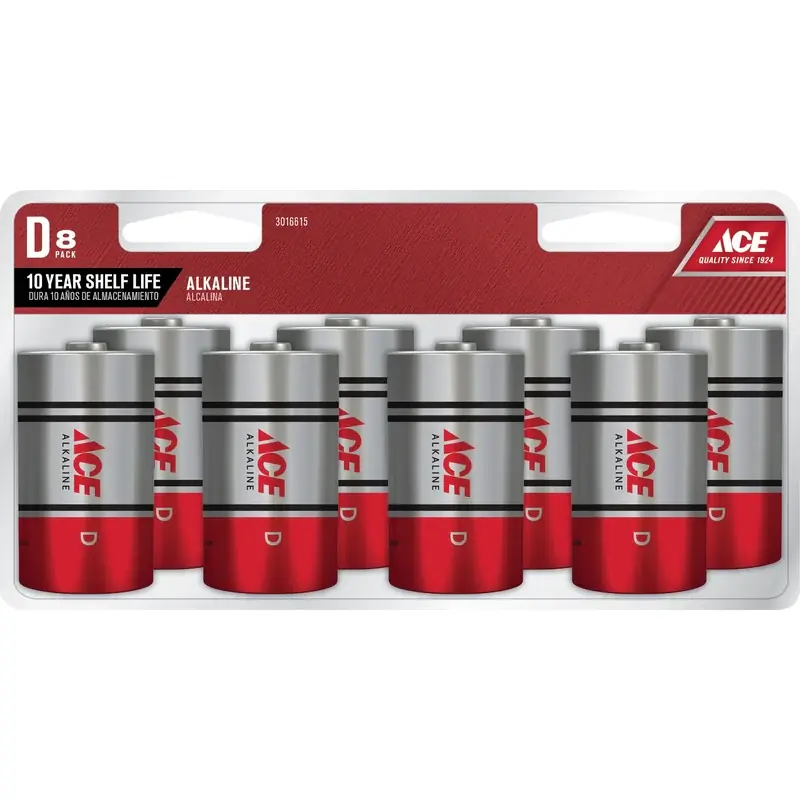 Luxury Ace D Alkaline Batteries 8 pk Clamshell