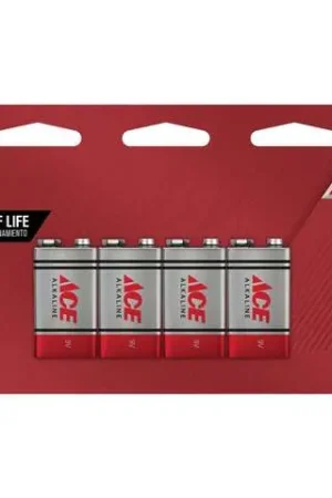Ace 9-Volt Alkaline Batteries 4 pk Carded Flash Sale