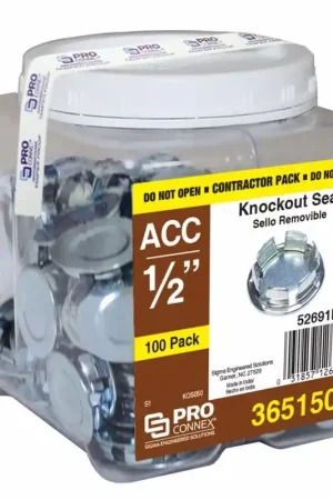 Instant Buy Sigma Engineered Solutions ProConnex Round Zinc-Plated Steel 0.30 in. H X 0.91 in. W Knockout Seal