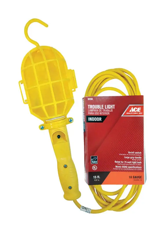 Reduced Price Ace 75 W 15 ft. 18/2 SJT Fluorescent Trouble Light