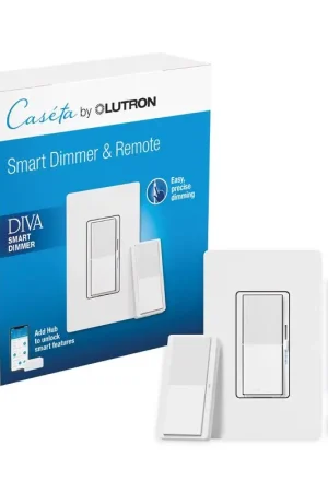 Lutron Diva 3-Way Smart-Enabled Dimmer and Remote White 1 pk Low Price