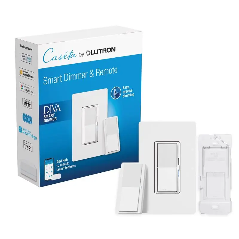 Lutron Diva 3-Way Smart-Enabled Dimmer and Remote White 1 pk Low Price