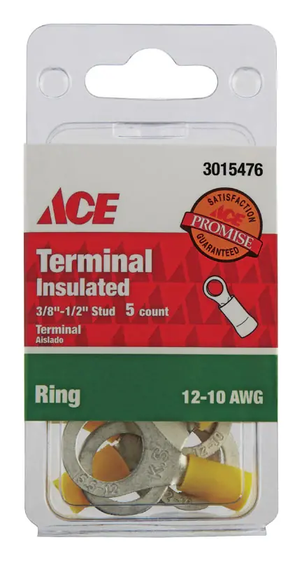 Ace Ring Terminal Yellow 5 pk Best Choice