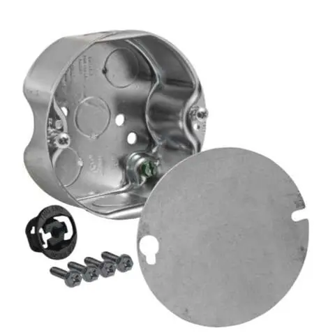 Bargain Southwire Old Work Round Steel Ceiling Box Silver