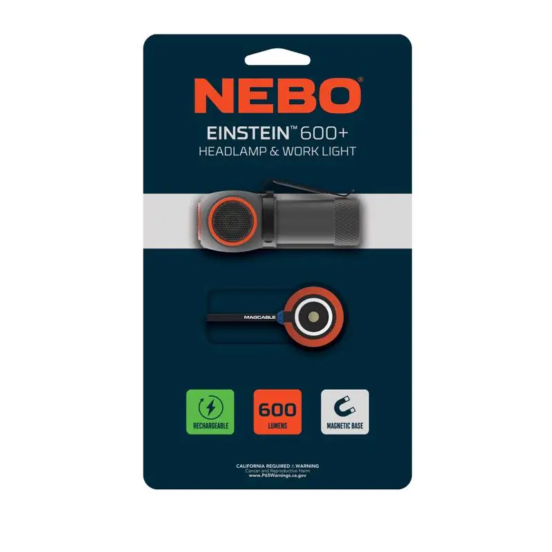 NEBO Einstein 600 lm Black/Gray LED Head Lamp Luxury