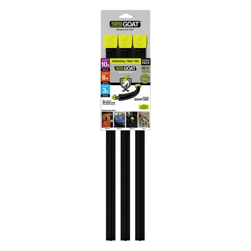 While Supplies Last Twisted Goat 36 in. L Black Twist Ties 3 pk
