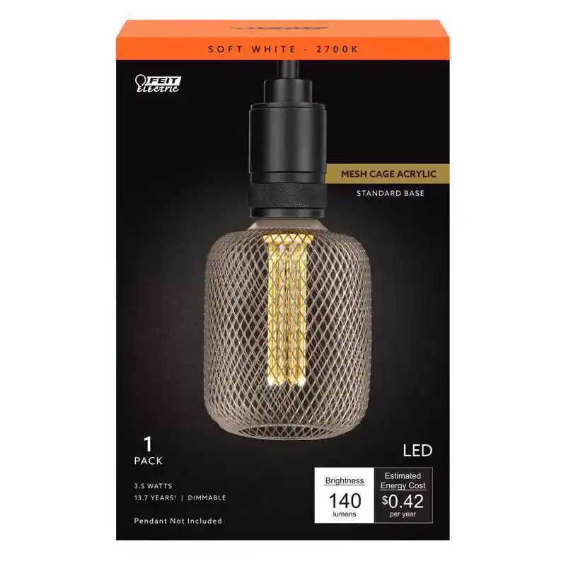 Crafted Feit Decorative E26 (Medium) Filament LED Bulb Soft White 60 Watt Equivalence 1 pk