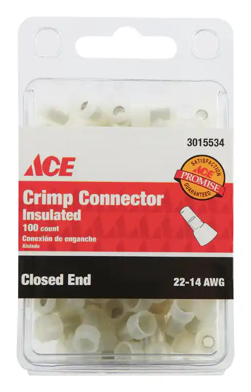 Ace Closed End Connector Clear 100 pk Final Sale