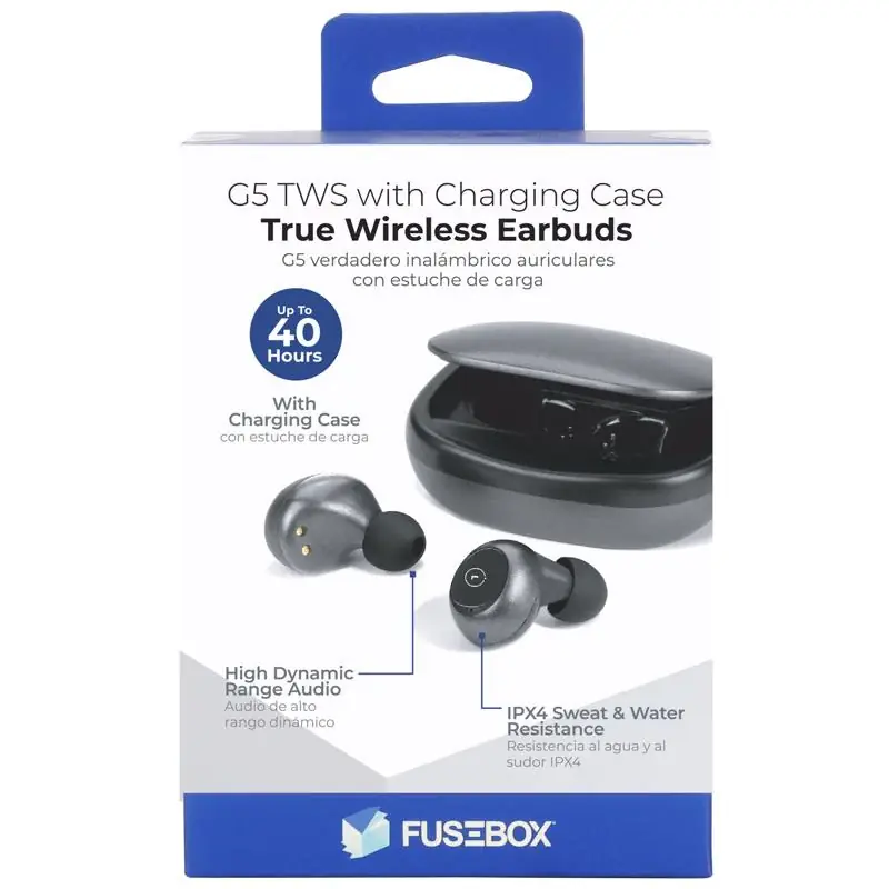 Top Pick Fusebox Wireless Bluetooth Earbuds w/Charging Case 1 pk