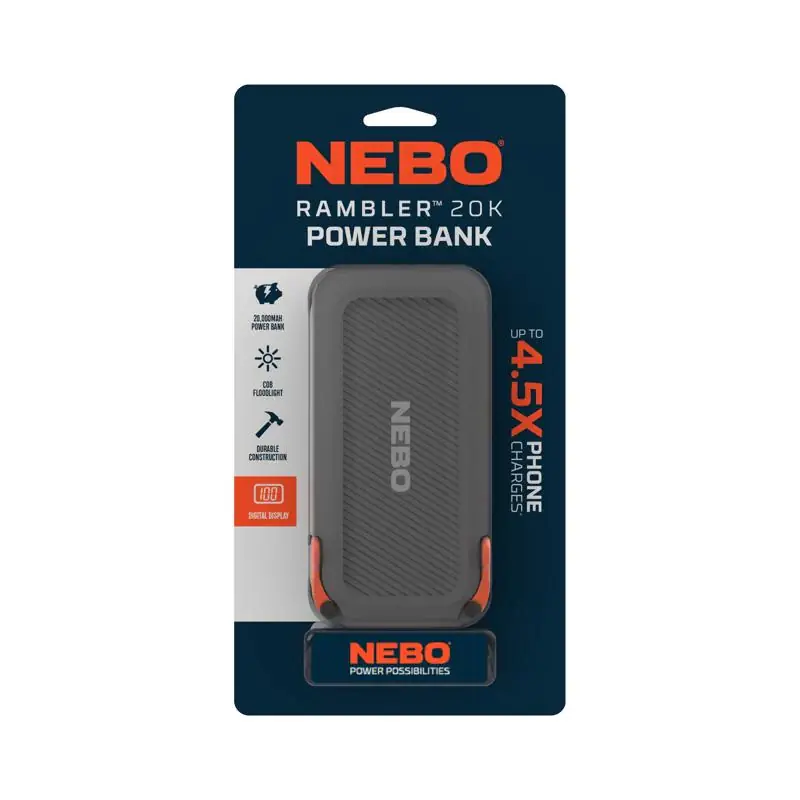 Grab Now NEBO Rambler Power Bank 20000 mAh 1 pk