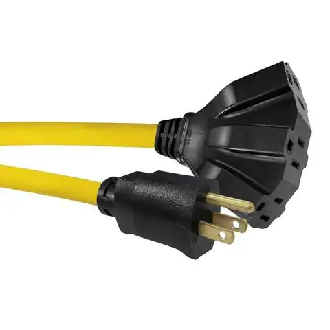 Ace Indoor or Outdoor 10 ft. L Yellow Triple Outlet Cord 12/3 SJTW Super Sale