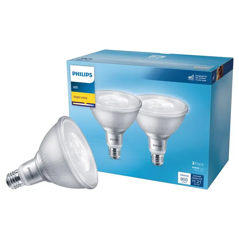 Philips PAR38 E26 (Medium) LED Floodlight Bulb Bright White 90 Watt Equivalence 2 pk Hot Picks