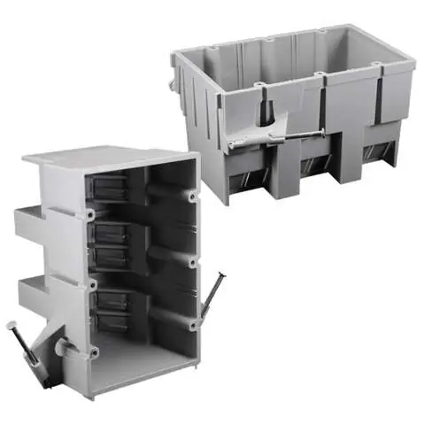 Today Only Cantex EZ Box New Work 53 cu in Rectangle PVC 3 gang Outlet Box Gray