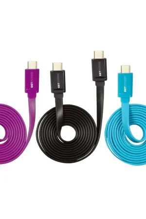 Low Price GetPower Assorted Flat USB Charge/Sync Cable For Universal 4 ft. L, Pack of 30