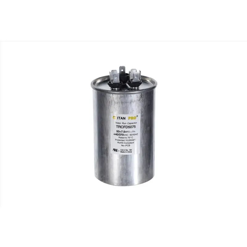 Final Sale Titan Pro 50+7.5 MFD 440 V Round Run Capacitor