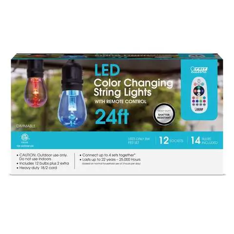 Feit LED String Lights Multicolored 24 ft. 12 lights Get Yours