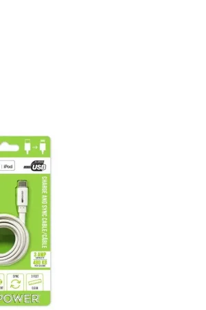 Seasonal Sale GetPower White Hi-Speed Lightning to USB-C For Apple 3 ft. L