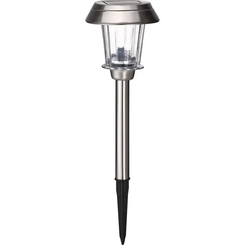 Luxury Living Accents Brushed Nickel Solar Powered 0.2 W LED Pathway Light 1 pk, Pack of 12