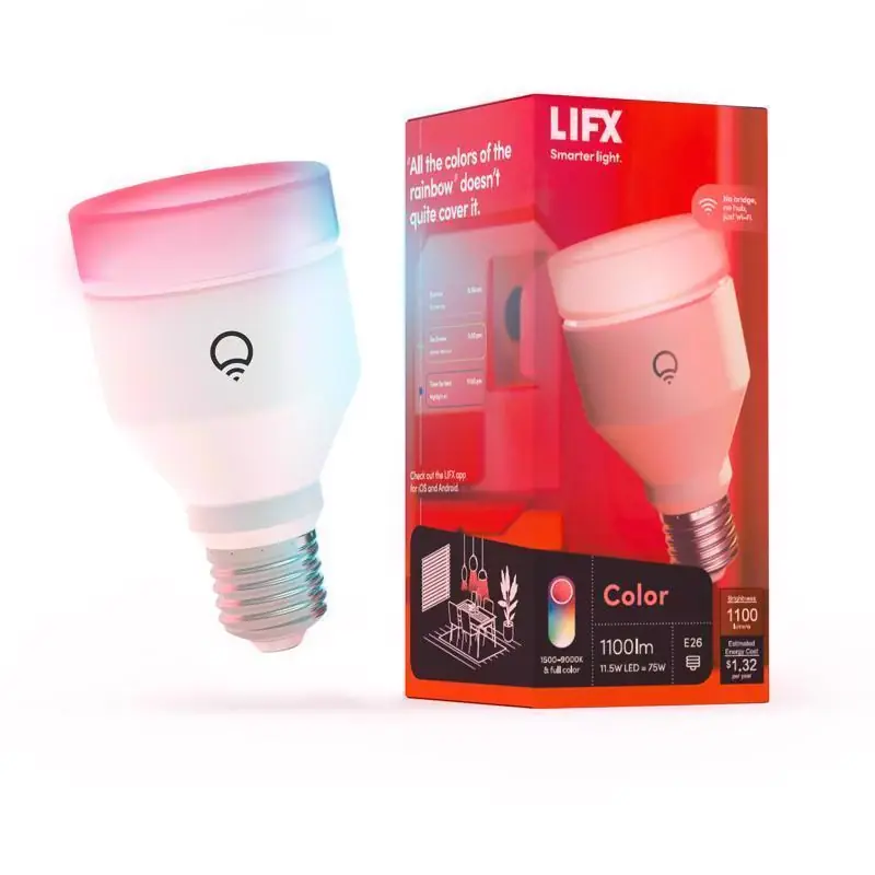 LIFX Smart Home A19 E26 (Medium) Smart-Enabled LED Bulb Color Changing 75 Watt Equivalence 1 pk Special Discount