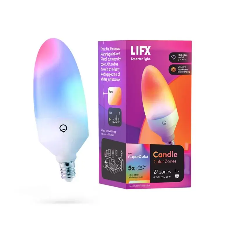 Bargain LIFX Smart Home B11 E12 (Candelabra) Smart-Enabled LED Bulb Color Changing 25 Watt Equivalence 1 pk