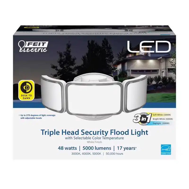 Feit Dusk to Dawn Hardwired LED White Security Floodlight Trusted Brand