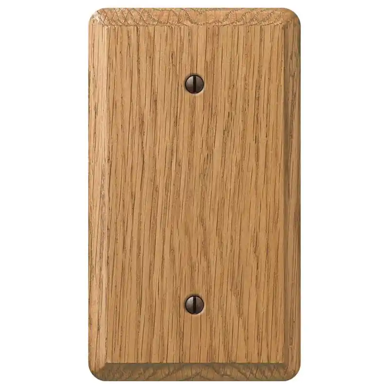 Trending Amerelle Contemporary Light Brown 1 gang Oak Wood Blank Wall Plate 1 pk
