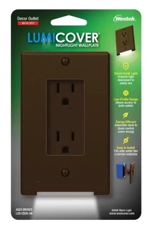 Westek LumiCover Aged Bronze 1 gang Plastic Duplex Wall Plate 1 pk Direct From Factory
