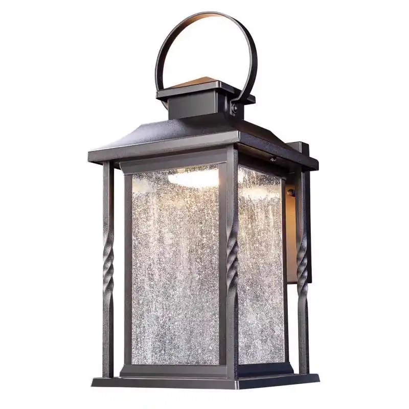 Premium Globe Electric Beauregard Matte Black Dusk to Dawn LED Wall Lantern