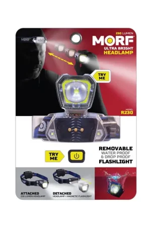 Police Security MORF 230 lm Black LED Head Lamp AAA Battery Time-Limited