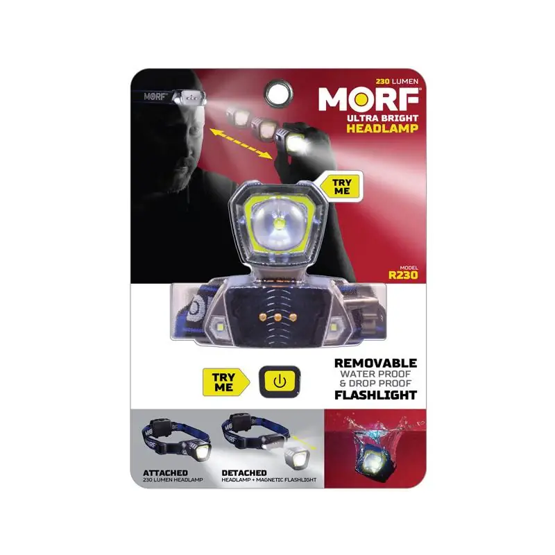 Police Security MORF 230 lm Black LED Head Lamp AAA Battery Time-Limited