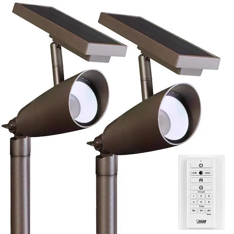 Feit OneSync Bronze Solar Powered/Remote LED Spotlight 2 pk Hot Picks