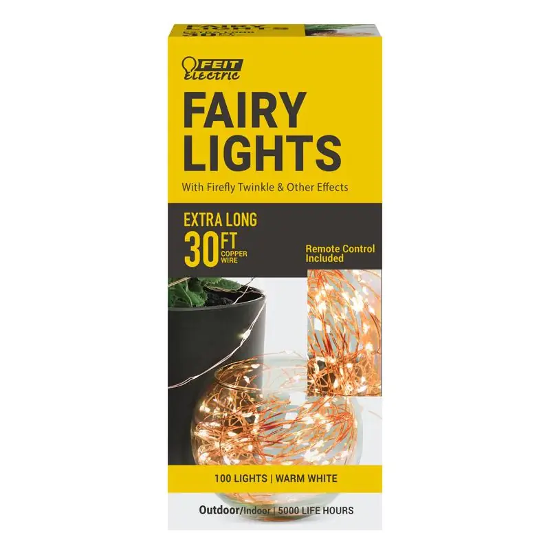 Feit LED Fairy String Lights Warm White 30 ft. 100 lights Fresh Stock