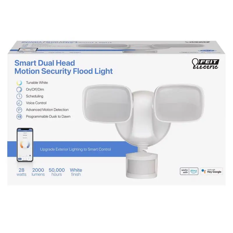 Feit Smart Home Motion-Sensing Hardwired LED White Smart-Enabled Security Floodlight Factory Price