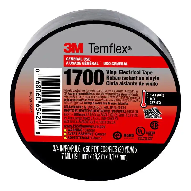 Latest 3M Temflex 3/4 in. W X 60 ft. L Black Vinyl Electrical Tape